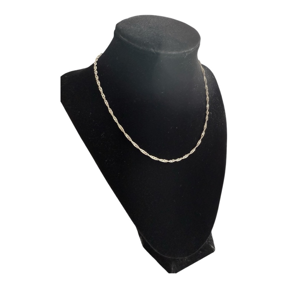 Italy 925 Sterling Silver Twist Chain Necklace Jewelry 16" 2mm